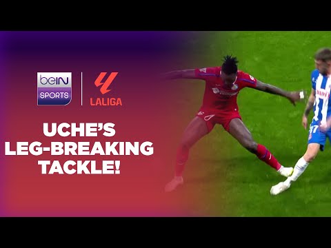 Getafe&#039;s Christantus Uche sees red for RECKLESS tackle! | LaLiga 24/25 Moments