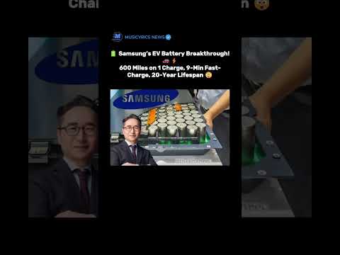 🔋 Samsung’s EV Battery Breakthrough! 🚗⚡ 600 Miles on 1 Charge, 9-Min Fast-Charge, 20-Year Lifespan 😲