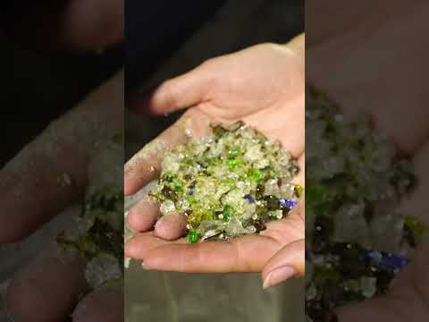 Here’s how this entrepreneur crushes glass bottles back into sand. #Recycling #Sand #Glass