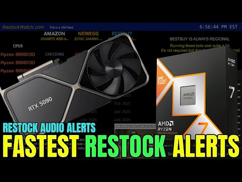 24/7 In Stock GPU Alerts - Nvidia RTX 5090 - 9950X3D - SWITCH 2 With Live Audio Alerts